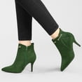 thumbnail image 2 of Unique Bargains Women's Pointy Toe Zipper Stiletto Heeled Ankle Booties, 2 of 7