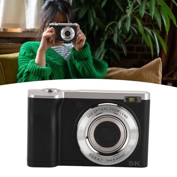 Cámara Digital Para Selfies, Zoom óptico 10x, Estabilización De 6 Ejes, Cámara Digital Compact Flash 5K Para Fotografía