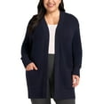 thumbnail image 4 of Max and Mia Women's Open Front Long Sleeve Combed Cotton Cardigan Sweater with Pockets (US, Alpha, Medium, Regular, Regular, Navy), 4 of 8