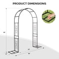 thumbnail image 6 of Ktaxon 7.6ft Curved Top Wrought Iron Garden Arch with Base, Floral Side Design for Climbing Plants, Wedding, Outdoor Decor Black, 6 of 9