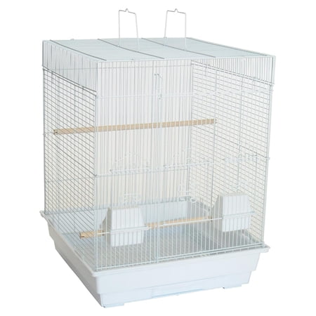 JTAOT A5924 3/8" Bar Spacing Flat Top Small Cage, White, 18" x 18"