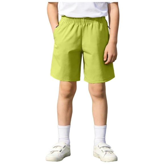 Karoyedx Teen Boy Summer Clothes Baggy Cargo Shorts for Boys Kids Athletic Basketball Bermuda Elastic Waist Sweat Shorts Summer Clothes with Pockets Green Size,4-5 Years