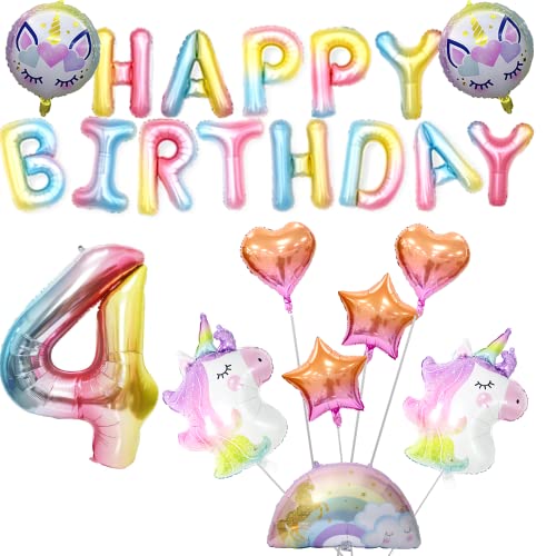 Unicorn Balloon Rainbow Happy Birthday Children's Party Supples Decoration 