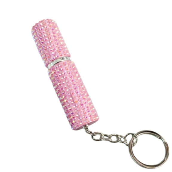 Hxlamzoo Rhinestone Refillable Perfume Bottle for Travel, Portable Empty Perfume Atomizer Bottle with Key Ring