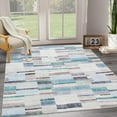 thumbnail image 1 of Aoile 9x12 Area Rug Washable Rug, Soft Abstract Checkered Rug for Bedroom, Non Slip Stain Resistant Throw Carpet, Blue, 1 of 7