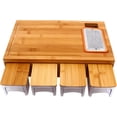 thumbnail image 2 of Miumaeov Bamboo Cutting Board For Kitchen with 4 Storage Containers Drawers Cover +Grater, 2 of 9