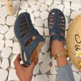 thumbnail image 6 of CQONEPT Closed Toe Sandals for Women Platform Dressy Wedge, Orthopedic Sandals Vintage Anti-Slip Arch Support Sandals Gladiator Outdoor Hollow Out Sandals Size 9 Blue, 6 of 8