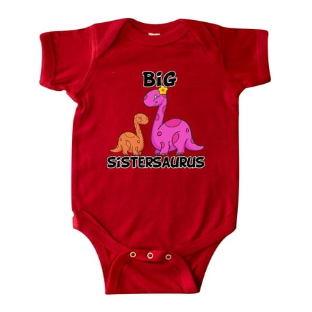 

Inktastic Big Sistersaurus with Cute Sibling Dinosaurs Gift Baby Girl Bodysuit