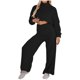 thumbnail image 1 of Conjunto de dos piezas para mujer, suave, sólido, de manga larga, cuello redondo, polar, cálido, otoño, Tops, pantalones largos de cintura alta, pantalones, traje informal Wmkox8yi  bvn1826, 1 of 9