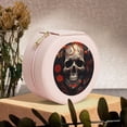thumbnail image 6 of Naloa Vintage Butterfly Flower Skull Round Jewelry Box, Travel Jewelry Organizer, 3.9 x 3.9 x 2in Jewelry Storage Box for Women-Pink, 6 of 7