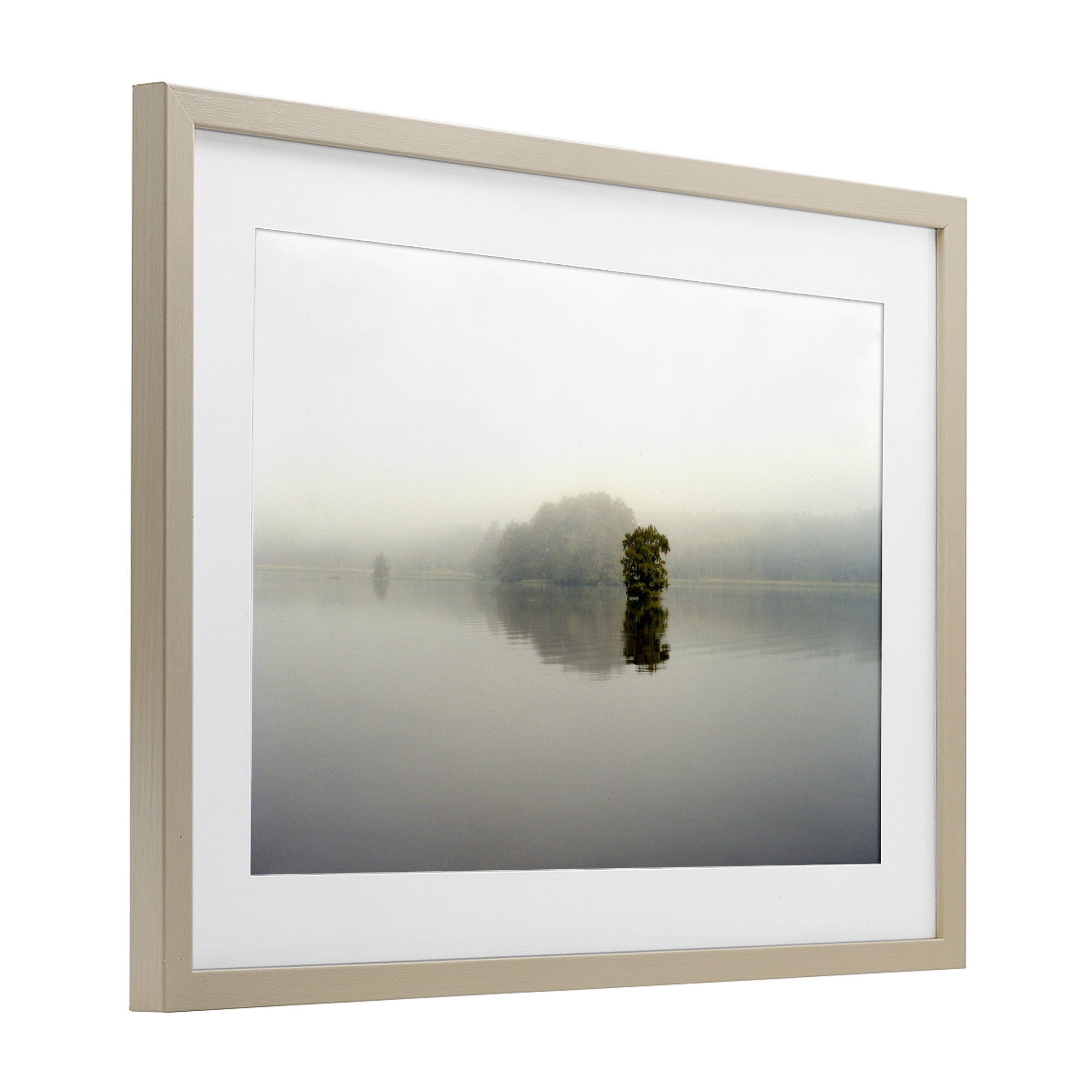 Stupell Industries Misty Lake Reflection Birch Framed Print Under Glass, design by Gail Peck