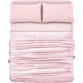 thumbnail image 4 of Dreamer's Nest Pink Melange Cotton Blend Jersey Knit 4-Piece Bed Sheet Set, Queen, 4 of 5