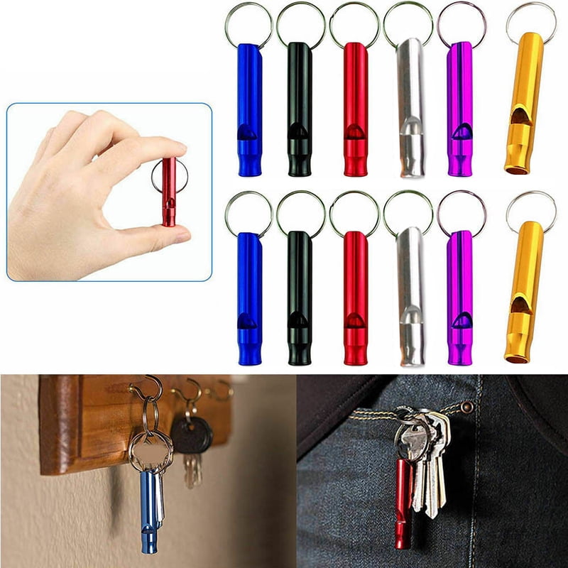 12Pcs Mixed Aluminum Emergency Survival Whistle For Outdoor Camping Hiking Tools