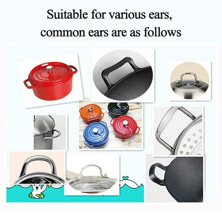 

Yrtoes New Silicone Pot Handle Set Kitchen Tool Pot Handle Earmuffs Three-piece Set