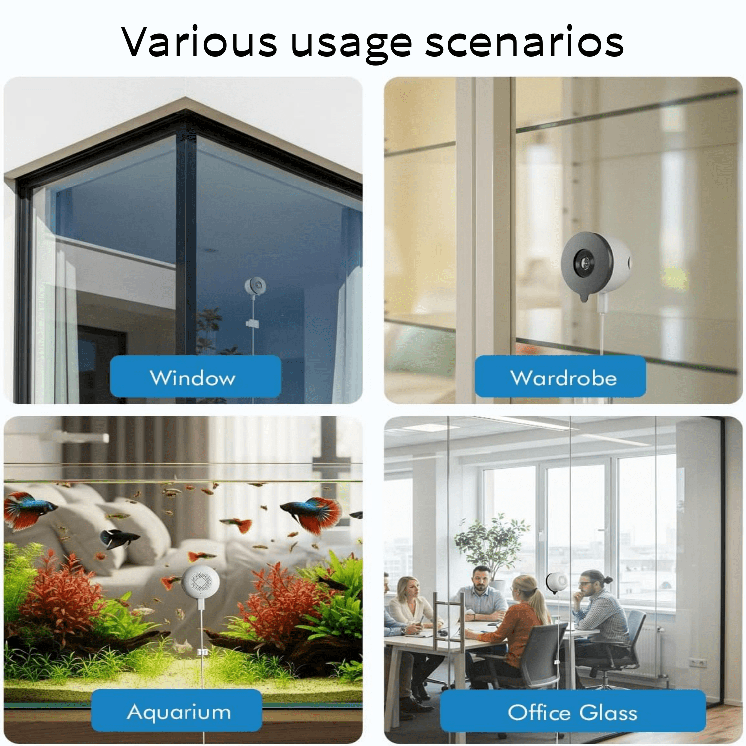VividEye 2K Window Cameras For Home Security, 5G & 2.4GHz WiFi Indoor Camera With Full Color Night Vision, Human/Motion Detection, 24/7 Recording, Peel-and-Stick, Easy & Quick Install