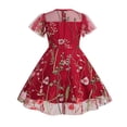 thumbnail image 3 of IBTOM CASTLE Embroidery Flower Girl Lace Dress for Kids Wedding Pageant Party First Communion Dresses Princess Bridesmaid Maxi Gown 11-12 Years Wine Red, 3 of 8