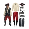 thumbnail image 1 of Disfraz de pirata Spooktacular Creations para hombre, color beige y adulto, 1 of 8