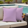 thumbnail image 5 of Outdoor Pillow Covers Minimalist Solid Color Lilac Waterproof Pillow Cases 20x20 Set of 2, Light Purple Monochrome Art Throw Pillow Cover Pillowcase for Patio Balcony Couch Garden, 5 of 9