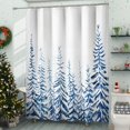 thumbnail image 2 of Christmas Shower Curtain, Farmhouse Rustic Modern Snow Landscape Bathroom Decor Shower Curtain Set, Water Repellent Cloth with Hooks 72X72 Inch, 2 of 5