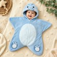 thumbnail image 2 of Shadoumai Baby Starfish OnesieCozy Star Babies Swaddle BagInfant Soft Fleece One Piece OutfitsFall Winter Warm Outfits, 2 of 7