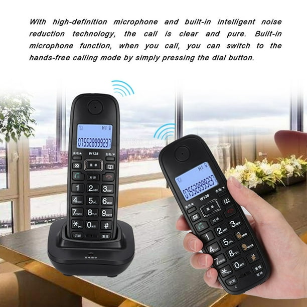 Teléfono inalámbrico digital Teléfono inalámbrico digital inteligente 24G Teléfono fijo inalámbrico Identificador de llamadas DTMF/FSK Pantalla LCD de alta definiciónUS