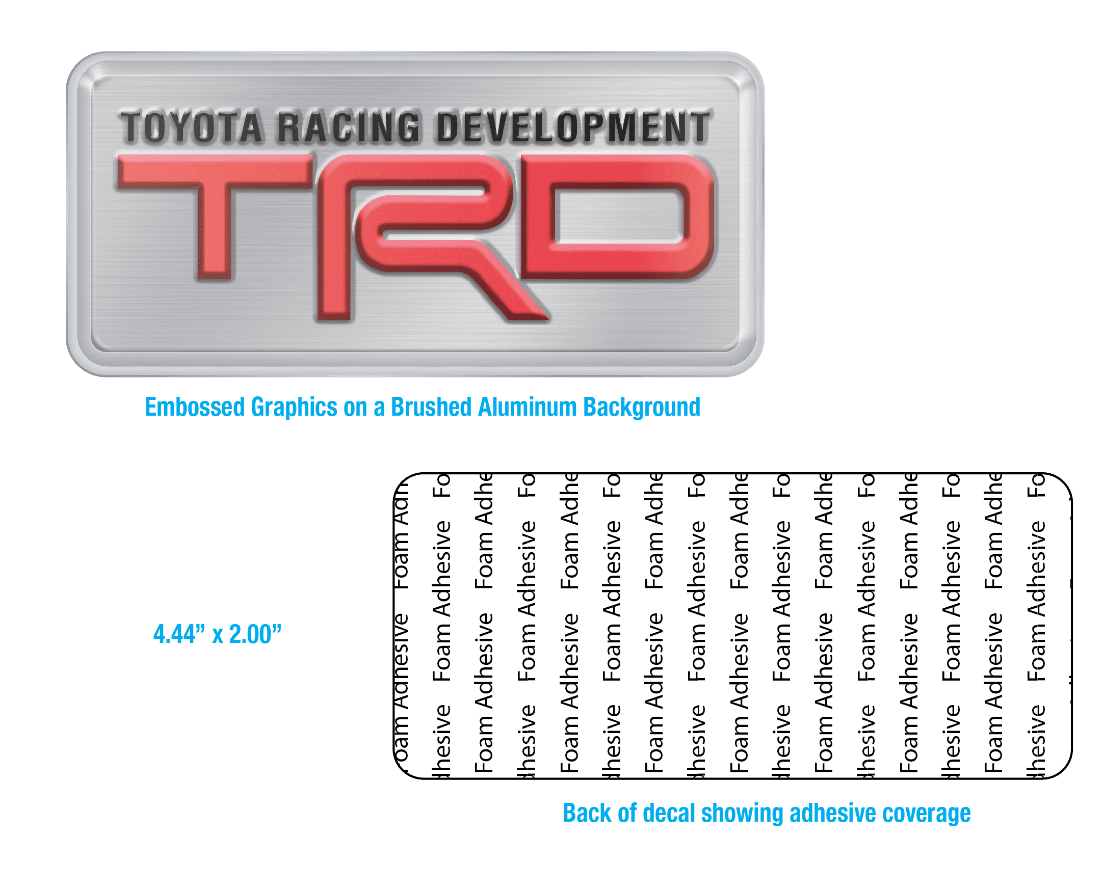 Toyota TRD Aluminum Automotive Decal
