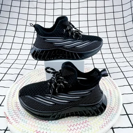 

GEDER-S1 Girls Casual Woven Knit Sneakers Lightweight Breathable Comfortable Soft Sole Low Top Sneakers For Outdoor Sports