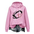 thumbnail image 4 of Game Day Sweatshirt Women Baseball Mom Shirts Baseball Mom Shirt Gift Oversized Hoodie Long Sleeve Comfort Work Office Hiking Shirts Sunday Funday Shirt with Pockets Rugby Shirt Baggy Hoodie Pink, 4 of 8
