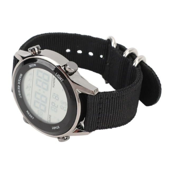 Reloj Deportivo Digital Para Hombre, Resistente Al Agua, Alarma, Cuenta Regresiva, Zona Horaria Dual, Correa De Nailon, Reloj Digital, Hora De Ubicación Dual, Retroiluminación