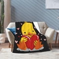 thumbnail image 4 of Cute Duck with Heart Throw Blanket Ultra Soft Warm All Season Decorative Fleece Blankets for Bed Chair Car Sofa Couch Bedroom 80"X60", 4 of 6