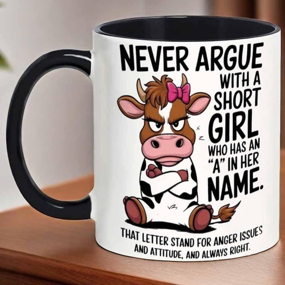 Angry Cow with Pink Bow Mug 11oz 1pc Playful Farm Design Great Animal Lovers Casual Decor Quirky Coffee Cup Funny Quote Cup Highquality Finish Novelty