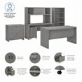 thumbnail image 3 of Echo Bow Front Desk and Credenza Office Set in Modern Gray - Engineered Wood, 3 of 10