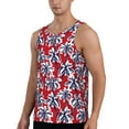 thumbnail image 2 of Xecao Palm Tree Pattern on Red Men's Tank Top Workout Quick Dry Sleeveless Gym Jogging Muscle Shirts Summer Swim Beach Tops, 2 of 9