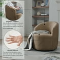 thumbnail image 3 of 24"W Swivel Chair with Storage Ottoman,Teddy Fabric Barrel Chair with Footstool,Single Sofa Chair with Gold Stainless Steel Base, 360° Swivel Round Chair Set for Bedroom,Living Room,Office, 3 of 8