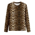 thumbnail image 3 of Trendfront Womens T Shirts Long Sleeve Crewneck Leopard Cheetah All Over Print Pattern Casual All Match Slouchy Fashion Tee, 3 of 3