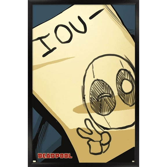Marvel Comics Deadpool - IOU Wall Poster, 22.375" x 34" Framed