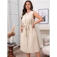 thumbnail image 4 of Plus Size Summer Dresses - Women'S Casual Sleeveless Round Neck Button Sundress XXL, 4 of 9
