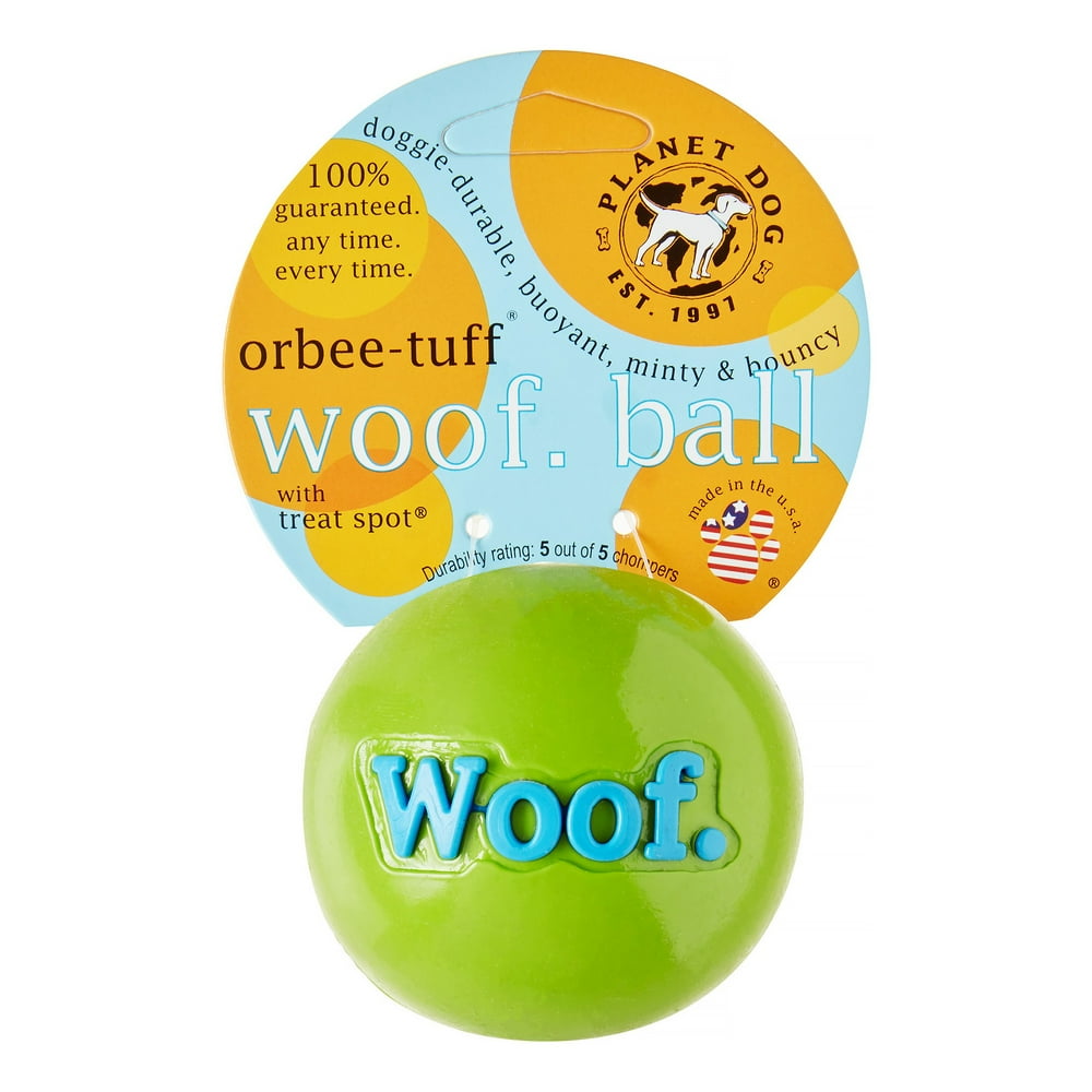 Dog OrbeeTuff Woof Ball Bouncing Dog Toy, Green