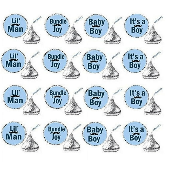 216ct Lil Man Bundle of Joy its a Boy Hersheys Kisses Decorative Stickers