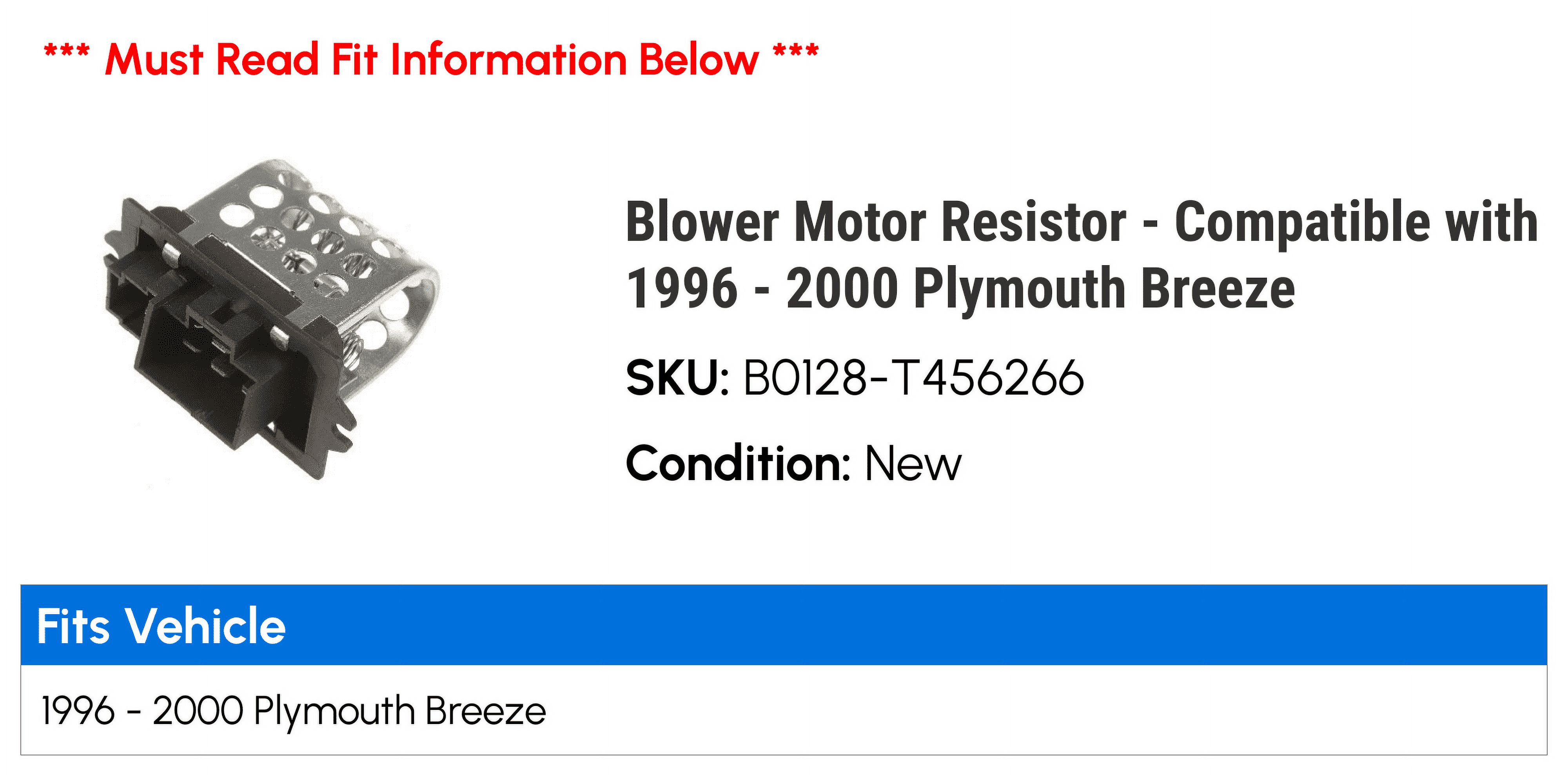 Blower Motor Resistor - Compatible with 1996 - 2000 Plymouth Breeze - Dorman