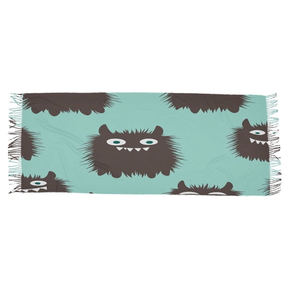 BZSMCE Women Scarf Mini Shaggy Monste Pattern Simple Pattern Soft Warm Long Large Scarves