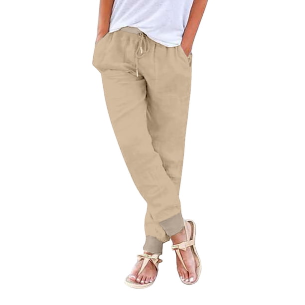Pantalones para nieve mujer Gibobby con bolsillo cintura elástica algodón lavado multicolor Caqui XL
