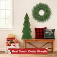thumbnail image 6 of 26 inch Lush Artificial Christmas Wreaths for Front Door Christmas Decorations Real Touch Faux Cedar Wreath Winter Wreath Large Green Wreaths for Windows Outdoor Indoor Walls Home Xmas Holiday Decor, 6 of 9