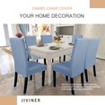thumbnail image 2 of Stretch Chair Covers for Dining Chairs Set of 10 Decorative Jacquard Dining Room Chair Covers Washable Kitchen Chair Slip Covers for Dining Room, Hotel, Party (10, Light Blue), 2 of 7