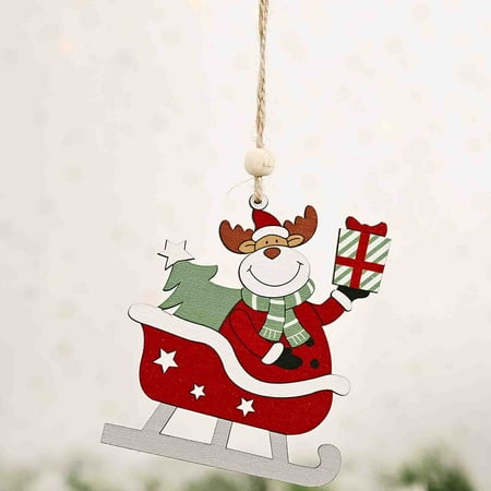 

Home Decor Christmas Ornaments Ski Car Wooden Pendant Elk Elderly ChristmasTree Room Decor Wall Bedroom Bathroom Kitchen