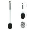 thumbnail image 3 of Unique Bargains 1 Pc Double Sided Transparent Handle Bath Brush for Bathroom 16.93"x2.95"x2.36" White Clear, 3 of 6