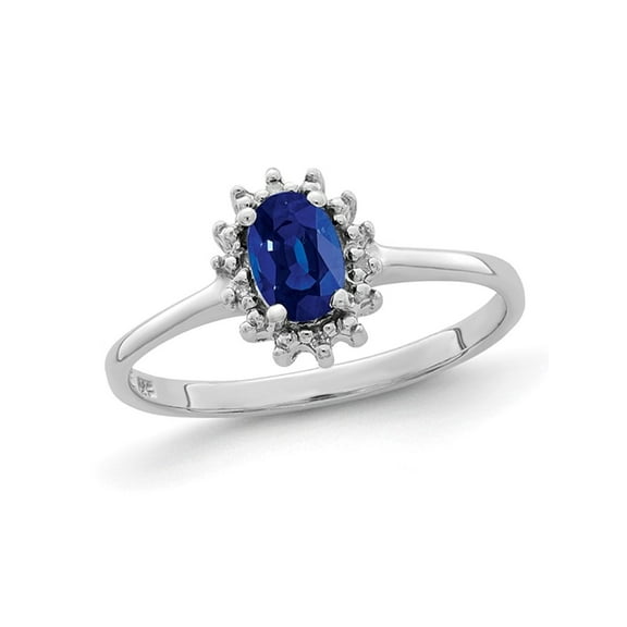 Gem & Harmony 1/2 Carat (Ctw) Natural Sapphire Ring in Polished Sterling Silver for Women