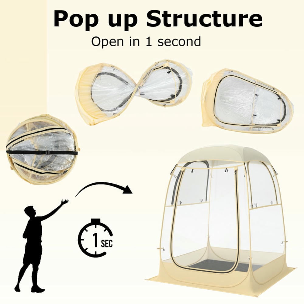 Barara King Outdoor Tent,Portable Camping Shelters,Instant Pop up Sports Tent with Carrying Bag and Floor Mat for 1-2/5-6 People-S