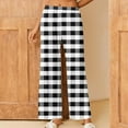 thumbnail image 2 of QATAINLAV Womens Buffalo Plaid Pajama Pants Christmas Casual Elastic Waist Lounge Pants Loose Fit Wide Leg Sweatpants Loungewear Multicolor L, 2 of 8