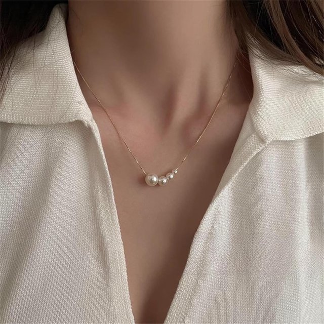S925 Pure Silver Pearl Bow Necklace That Does not Fade, Women's Summer Collarbone Chain Accessory